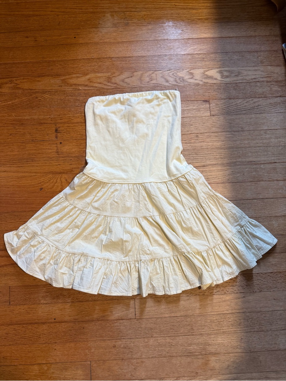 Aeropostale Cream Strapless Tiered Dress